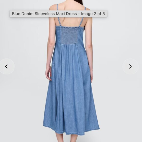 GAP Blue Denim Sleeveless Maxi Dress - Picture 2 of 5
